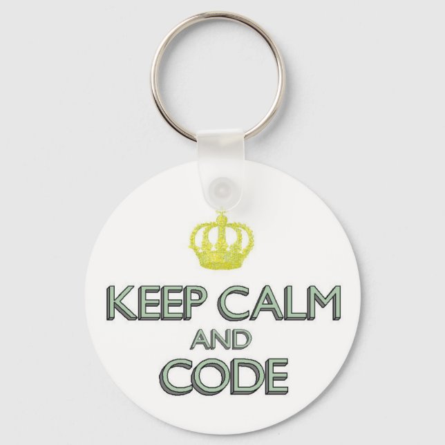 Keep Calm and Code Schlüsselanhänger (Vorderseite)