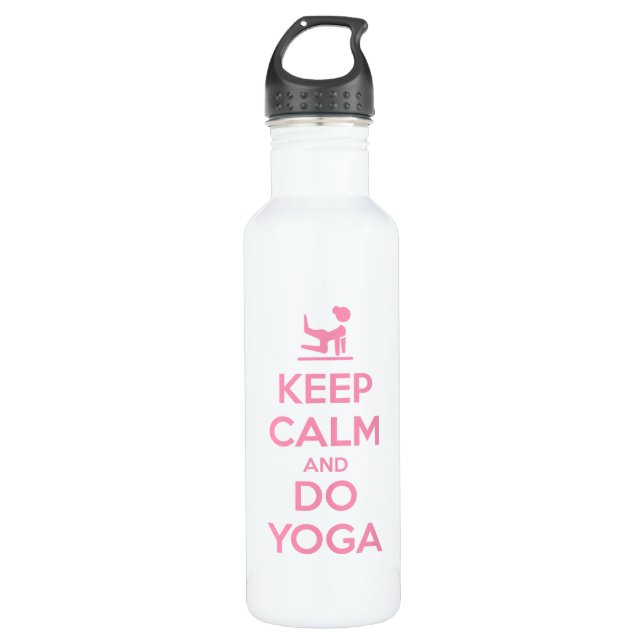 Keep Calm and Do Yoga Edelstahlflasche (Vorderseite)