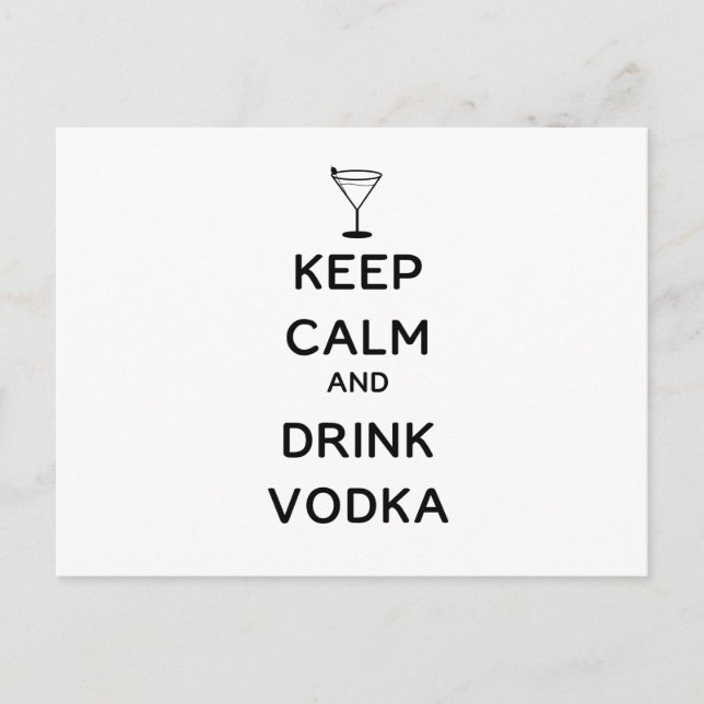 Keep Calm and Drink Vodka Postkarte (Vorderseite)
