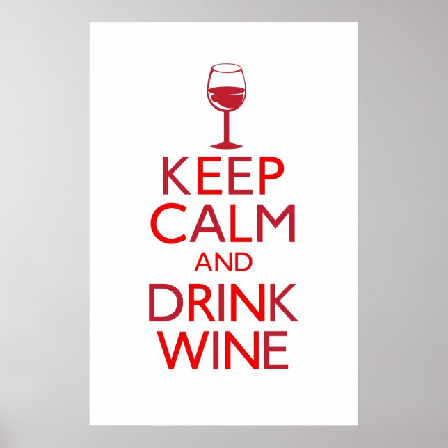 Keep Calm and Drink Wine Poster (Vorne)