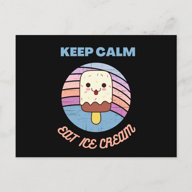 keep calm and eat ice cream postkarte (Vorderseite)
