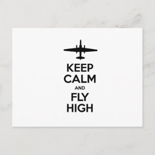 Keep Calm and Fly High U-2 Postkarte