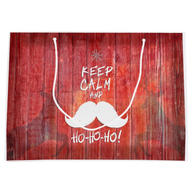 Keep calm and Ho-Ho-ho Große Geschenktüte (Vorderseite)