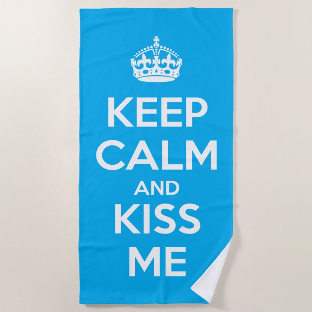 Keep Calm and Kiss Me Strandtuch (Vorderseite)