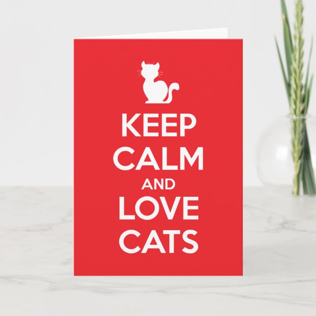 Keep Calm and Love Cats Karte (Vorderseite)