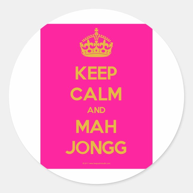 Keep-Calm-And-Mah-Jongg.pdf Runder Aufkleber (Vorderseite)