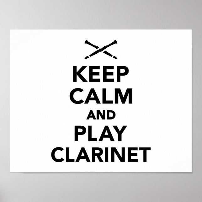 Keep calm and Play clarinet Poster (Vorne)