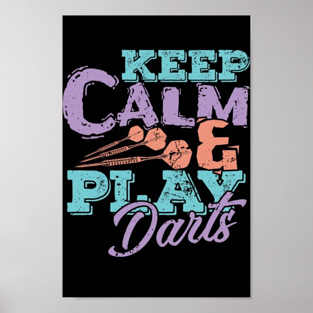 Keep Calm and Play Darts Poster (Vorne)
