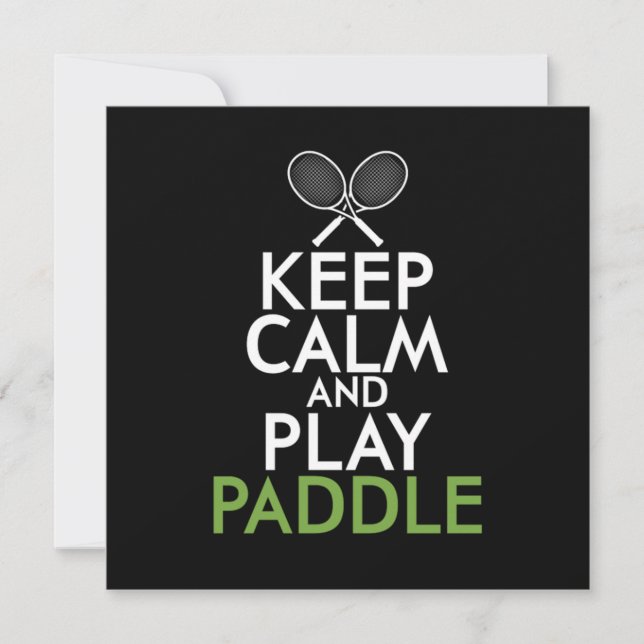 Keep Calm And Play Paddle Einladung (Vorderseite)