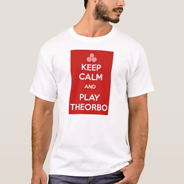 Keep calm and play theorbo T-Shirt (Vorderseite)