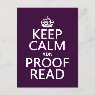 Keep Calm 'and' Profread (DNA) Postkarte