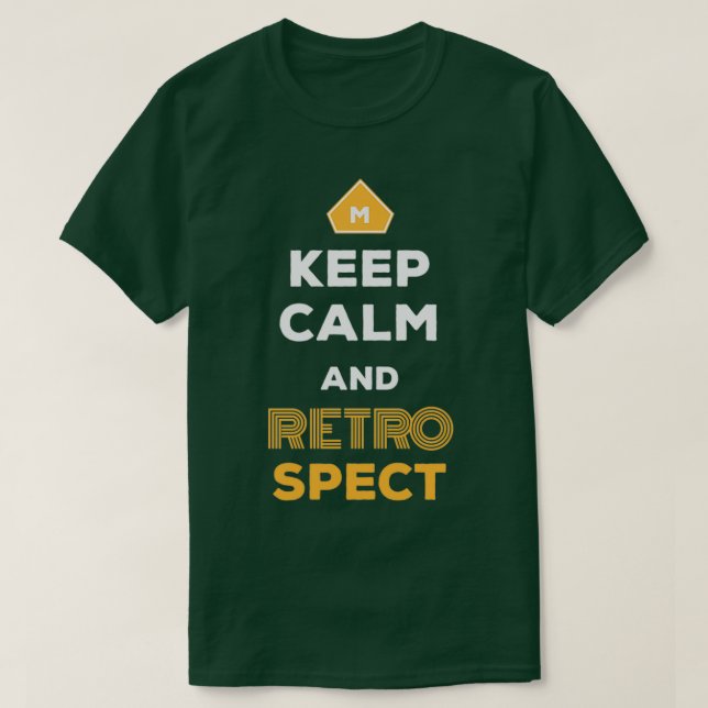 Keep Calm And Retrospect Retro Agile Scrum Master  T-Shirt (Design vorne)