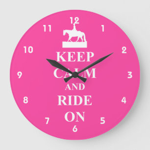 Keep calm and ride on große wanduhr