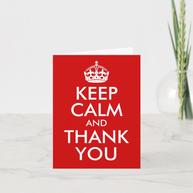 Keep Calm and Thank You Dankeskarte (Vorderseite)