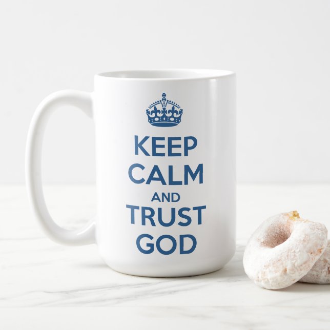 Keep Calm and Trust God Kaffeetasse (Mit Donut)