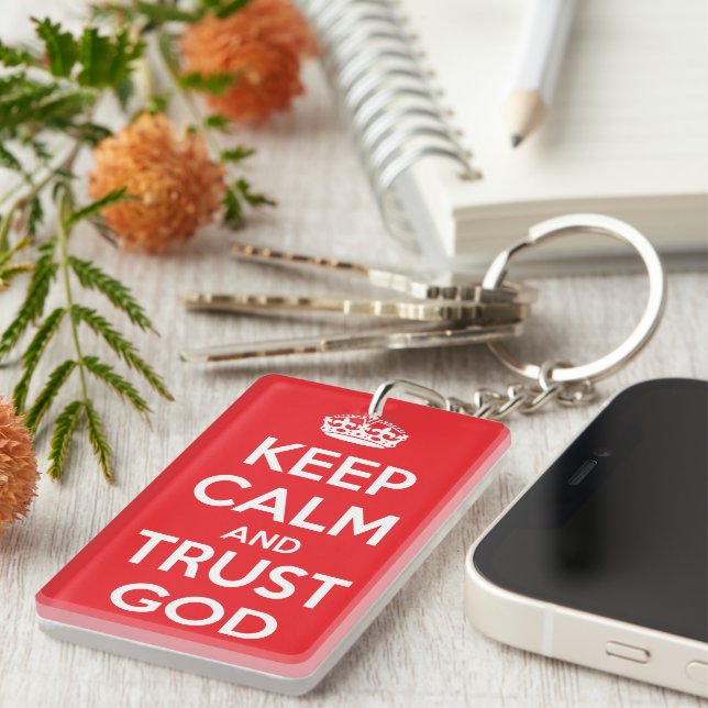 Keep Calm and Trust God Schlüsselanhänger (Vorderseite rechts)
