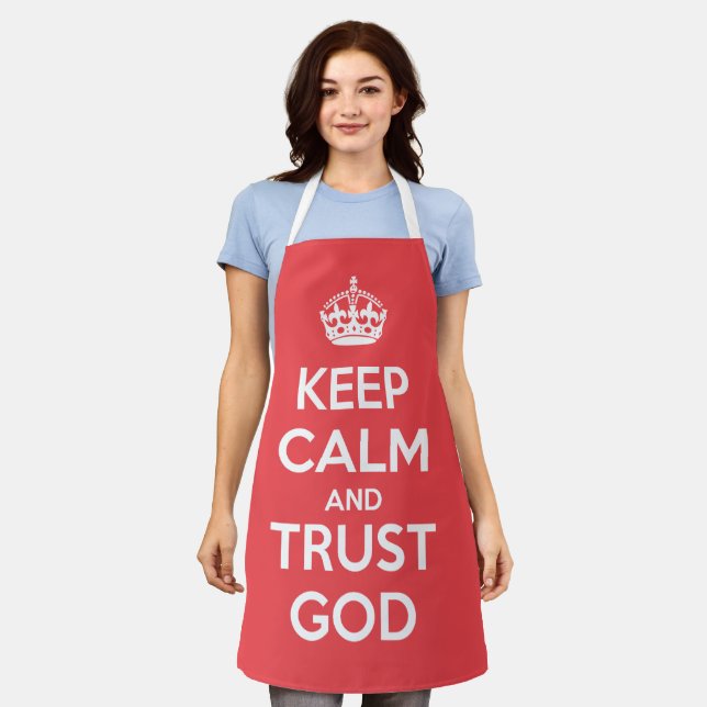 Keep Calm and Trust God Schürze (Getragen)