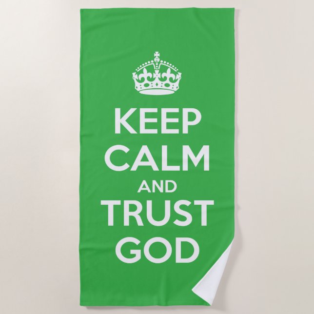Keep Calm and Trust God Strandtuch (Vorderseite)