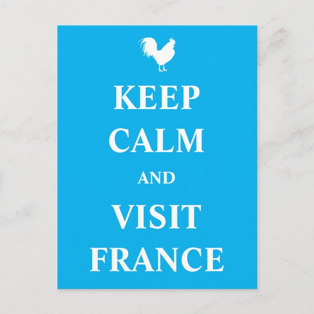 Keep calm and visit Frankreich Postkarte (Vorderseite)