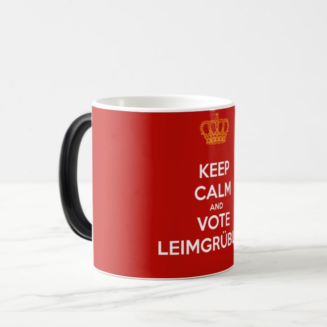 Keep Calm and VOTE Leimgrübler Tasse (RED Edition) (Vorderseite Links)