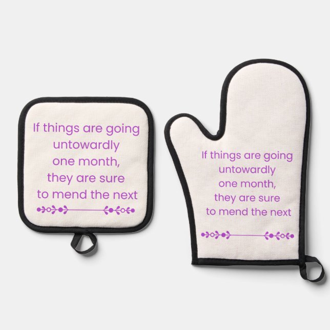 Keep Calm and Wait till next month Ofenhandschuh & Topflappen-Set (Vorderseite)