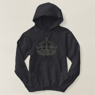 KEEP CALM AND Wear the Crown Embroidery Bestickter Hoodie