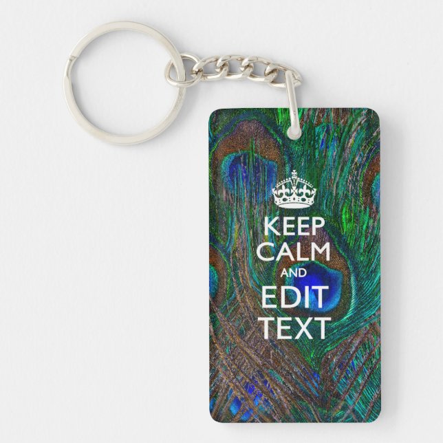 Keep Calm and Your Text on Peacock Feathers (Devant)
