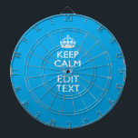 Keep Calm And Your Text on Sky Blue Decor Dartscheibe<br><div class="desc">Your personalized Keep Calm saying on a fine custom sky blue accent color style decor. A personalized Keep Calm style saying on a one of a kind gift. Humorous or whimsical try on your creative words on two editable lines of text. Remember to use CAPITAL letters for best results. Use...</div>