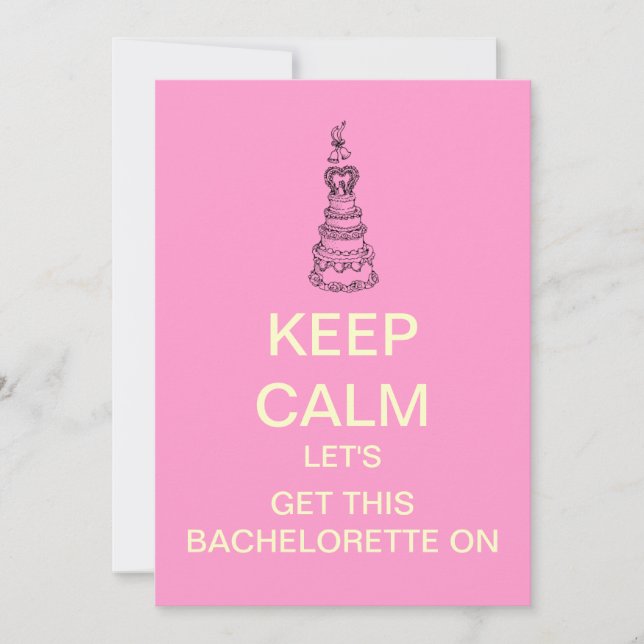 KEEP CALM Bachelorette Party Invitation personnali (Devant)