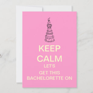 KEEP CALM Bachelorette Party Invitation personnali