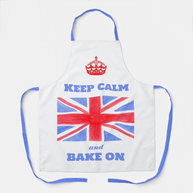 Keep Calm Backe weiter Union Jack Britische Flagge Schürze (Vorderseite)