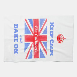 Keep Calm Bake On Union Jack British Flag Geschirrtuch