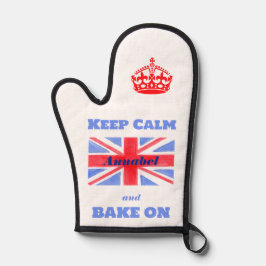 Keep Calm Bake On Union Jack British Flag NAME Ofenhandschuh