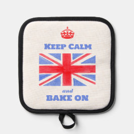 Keep Calm Bake On Union Jack British Flag Topflappen