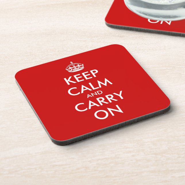 Keep calm cork coaster set | Customizable template Getränkeuntersetzer (Linke Seite)