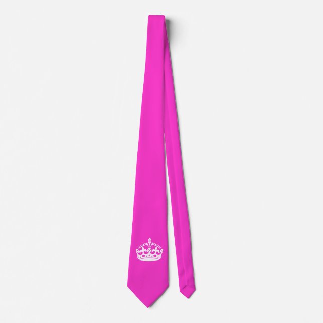 KEEP CALM CROWN on Hot Pink Customize This! Krawatte (Vorderseite)