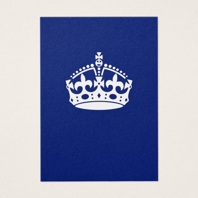 Keep Calm Crown on Navy Blue (Vorderseite)