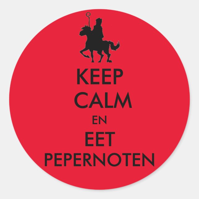 Keep Calm  en Eet Pepernoten Sticker (Vorderseite)