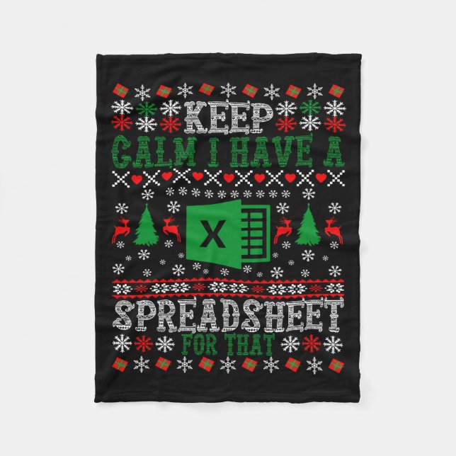 Keep Calm I Have A Spreadsheet For That Christmas  Fleecedecke (Vorderseite)
