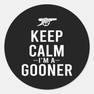Keep Calm Ich Bin Ein Gooner Jersey Runder Aufkleber
