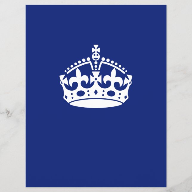 Keep Calm Krone auf Navy Blau Flyer (Vorne)