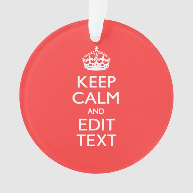 KEEP CALM personnalisé et votre texte sur le corai (devant)