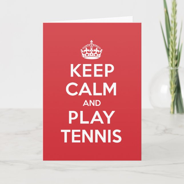 Keep Calm Play Tennis Greeting Note Card Karte (Vorderseite)