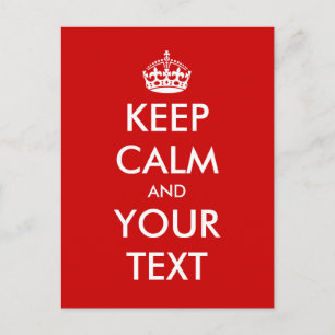 Keep calm postcard template Customizable design Postkarte