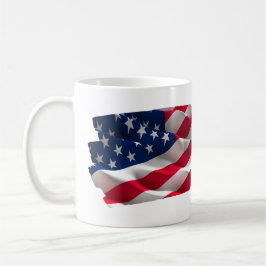 keep calm quote and vibrant american flag kaffeetasse