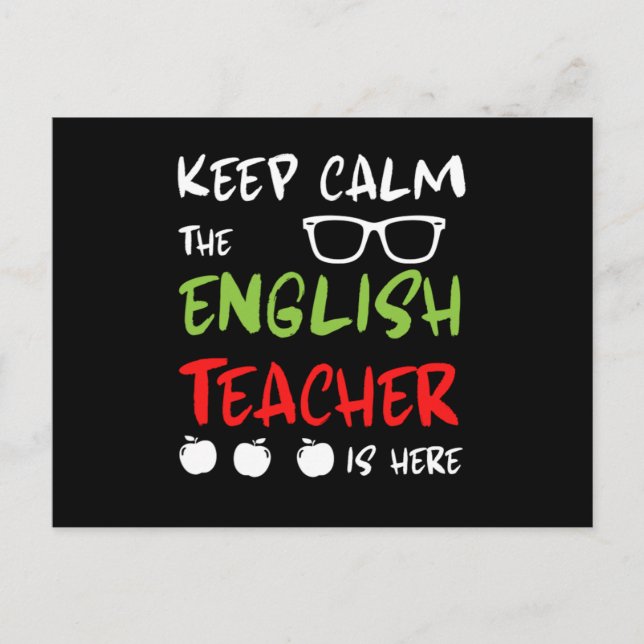 Keep Calm Teaching School Gift Postkarte (Vorderseite)