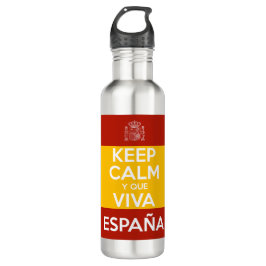 Keep Calm y que viva España Edelstahlflasche