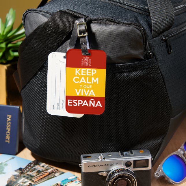 Keep Calm y que viva España Gepäckanhänger (Vorderseite & Rückseite)