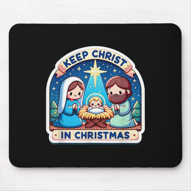 Keep Christ In Christmas Nativity Scene Manger Jes Mousepad (Vorne)