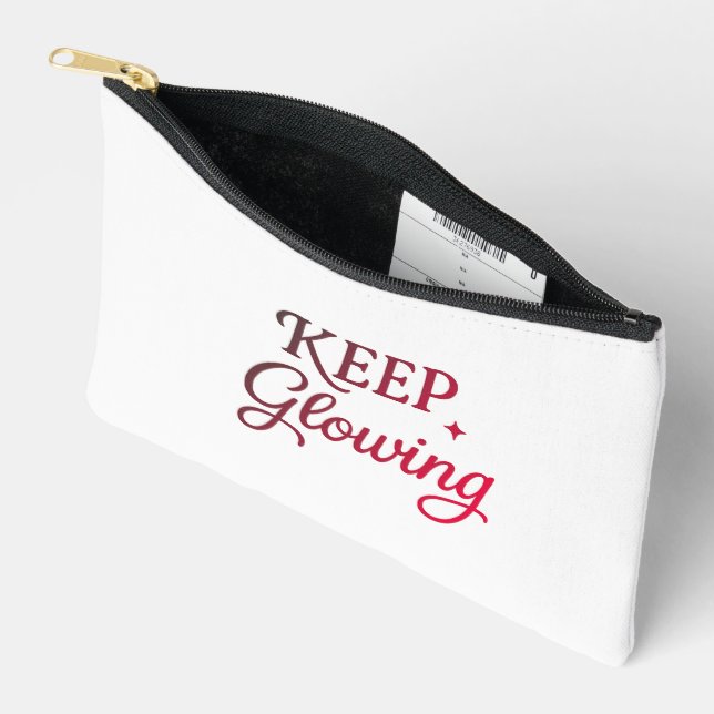 Keep Glowing - Minimalist Aesthetic Zubehörtasche (Offen)